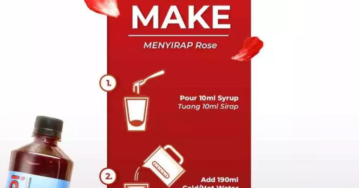 SweetLAB Menyirap - Rose Cordial Premium Rose Syrup Sirap By Dato's Fazley Yaakob [Zero Calorie/Zero Sugar/Halal]