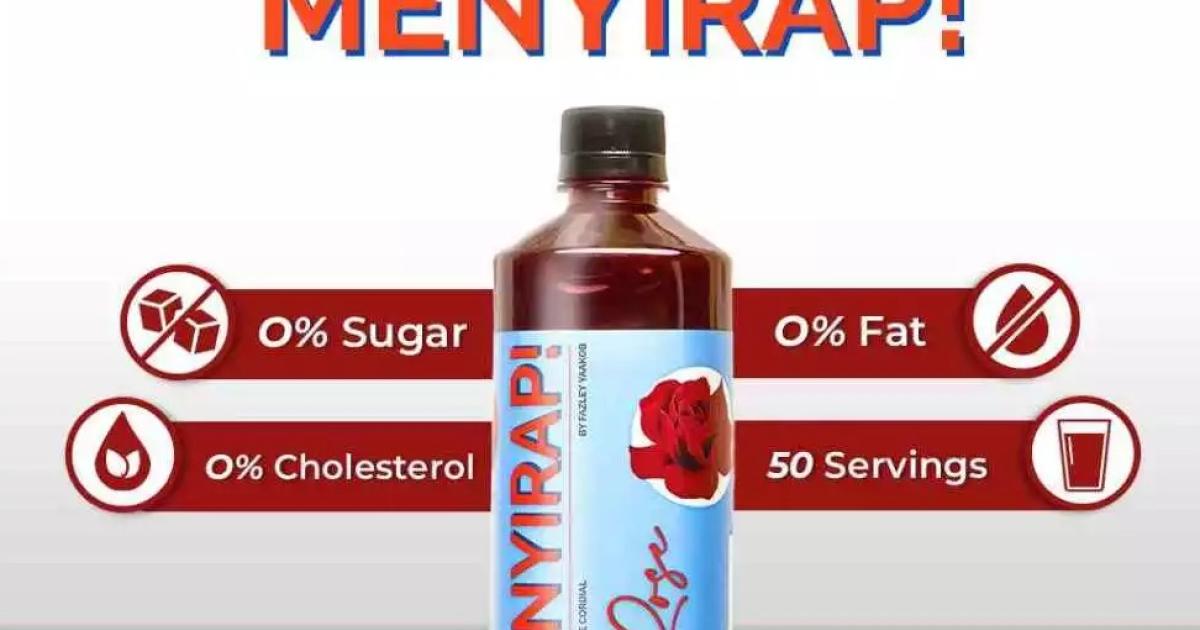 SweetLAB Menyirap - Rose Cordial Premium Rose Syrup Sirap By Dato's Fazley Yaakob [Zero Calorie/Zero Sugar/Halal]