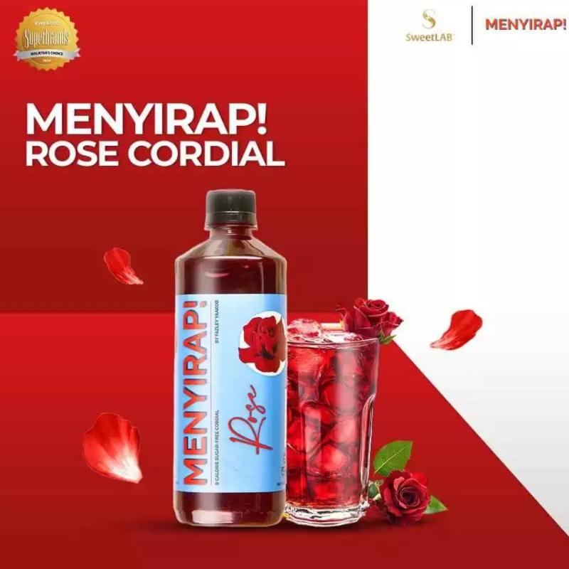 SweetLAB Menyirap - Rose Cordial Premium Rose Syrup Sirap By Dato's Fazley Yaakob [Zero Calorie/Zero Sugar/Halal]