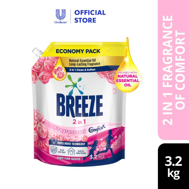 Breeze Liquid Detergent 2 In 1 Fragrance of Comfort Big Refill (3.2kg)