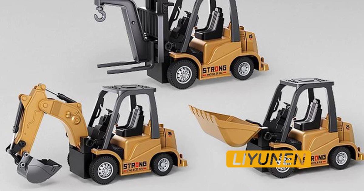 1:64 Desktop Alloy Remote Control Excavator Forklift Bulldozer RC Vehicle Engineering